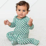 Emerald Checks Footie | Milk & Baby