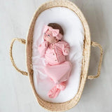 Emerson Newborn Knotted Gown Set in Pink - Milk & Baby 
