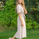 Essential Taupe Short Sleeve Gauze Shirt Dress | Milk & Baby