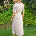 Essential Taupe Short Sleeve Gauze Shirt Dress | Milk & Baby