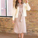 Essential Taupe Short Sleeve Gauze Shirt Dress | Milk & Baby