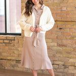 Essential Taupe Short Sleeve Gauze Shirt Dress | Milk & Baby