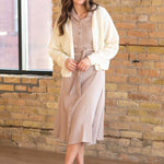Essential Taupe Short Sleeve Gauze Shirt Dress | Milk & Baby