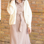Essential Taupe Short Sleeve Gauze Shirt Dress | Milk & Baby