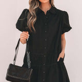 Cassidy Button Down Puff Sleeve Dress | Milk & Baby