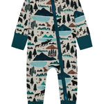 Into the Wild | Bamboo One Piece Zip Pajama | Milk & Baby