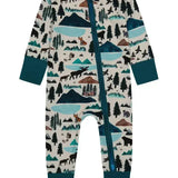 Into the Wild | Bamboo One Piece Zip Pajama | Milk & Baby