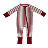 Red Stripe Bamboo Zipper