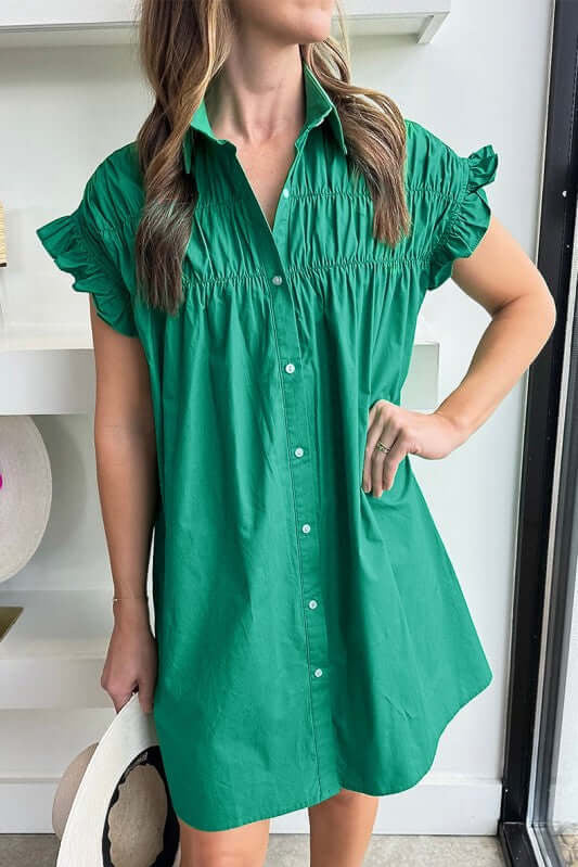 Gretchen Button Up Short Dress | Milk & Baby