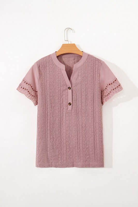 Eyelet Short Sleeve Blouse | Milk & Baby