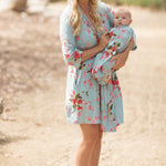 Cherry Blossom Teal Robe | Milk & Baby