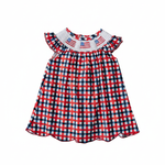 Flag Smocked Plaid Dress | Milk & Baby