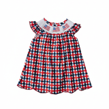 Flag Smocked Plaid Dress | Milk & Baby