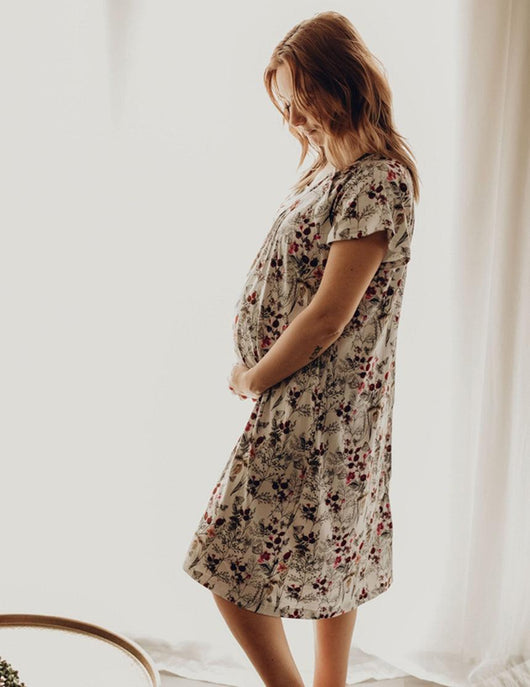 Floral Labor & Delivery Gown - Milk & Baby 