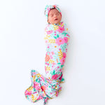 The Forever Swaddle Blanket | Flower Power | Milk & Baby