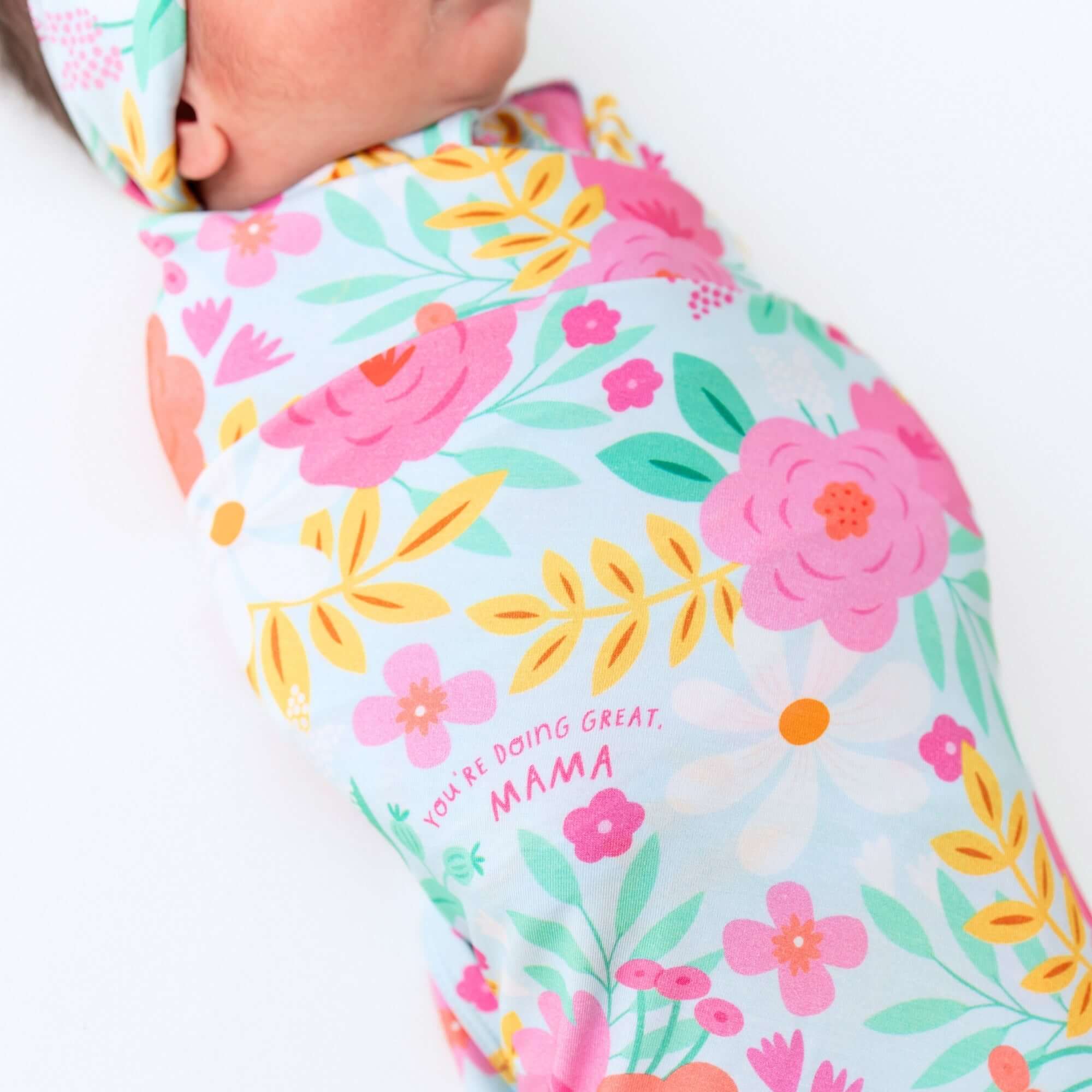 The Forever Swaddle Blanket | Flower Power | Milk & Baby