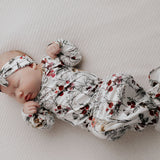 Floral Newborn Knotted Baby Gown