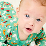 Pasta Night | Soft & Stretchy Zipper Footie | Milk & Baby