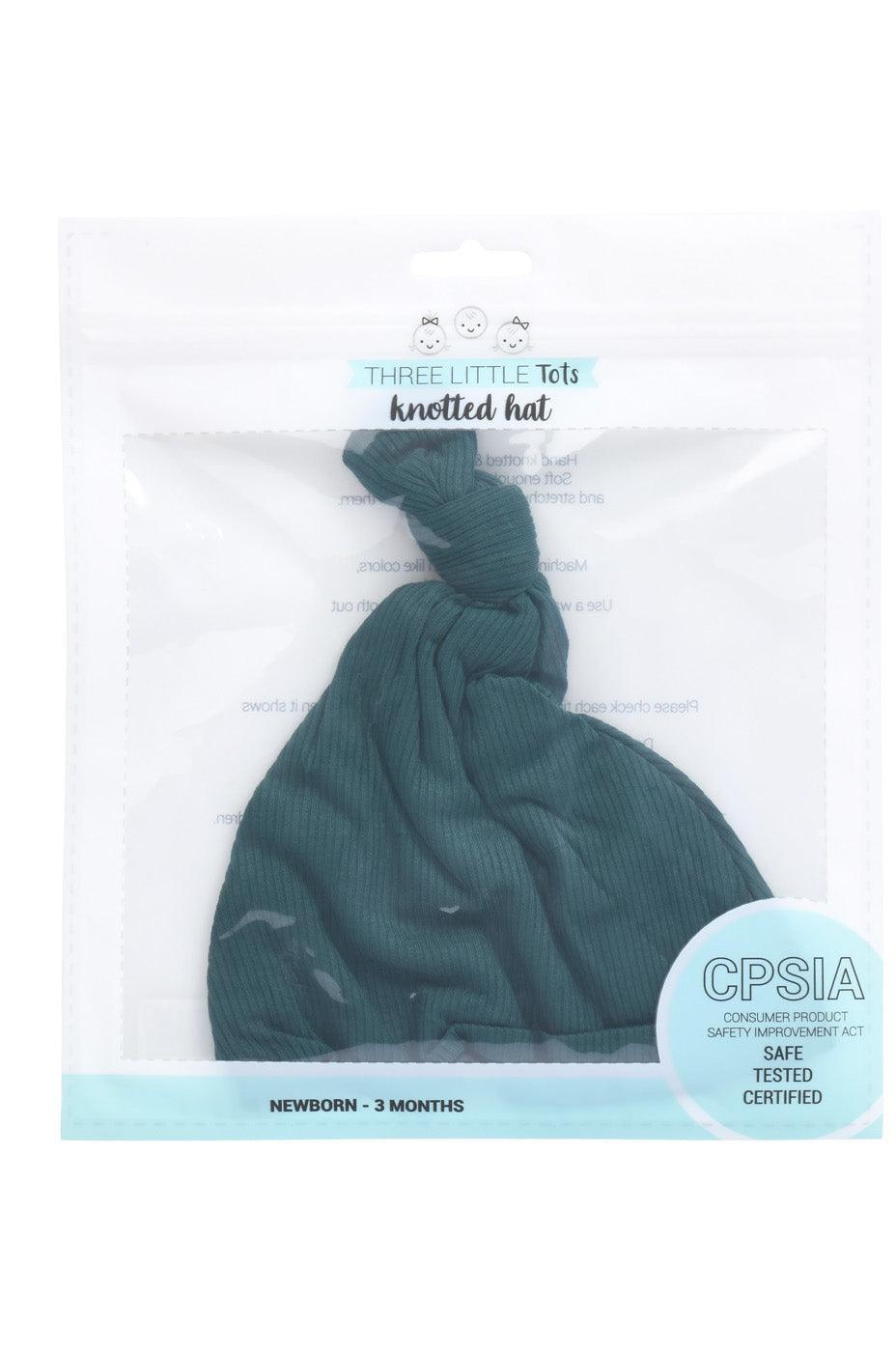 Forest Green Ribbed Knotted Gown Set | Milk & Baby
