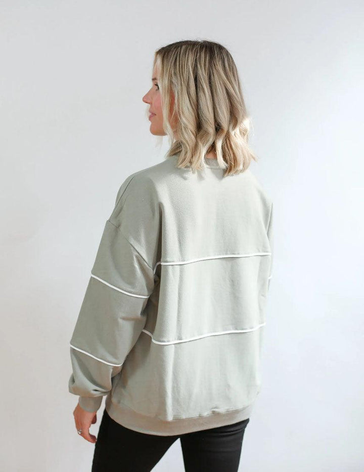 French Terry Nursing Sweatshirt with Piping - Milk & Baby 