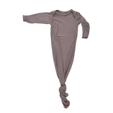 Cocoa Ribbed Knotted Newborn Baby Gown