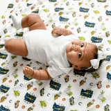 Indiana Baby Muslin Swaddle Blanket and Burp Cloth/Bib | Gift Set