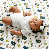 Indiana Baby Muslin Swaddle Blanket and Burp Cloth/Bib | Gift Set