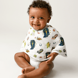 Indiana Baby Muslin Swaddle Blanket and Burp Cloth/Bib | Gift Set