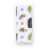 Indiana Baby Muslin Swaddle Blanket and Burp Cloth/Bib | Gift Set