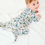 Soft & Stretchy Zipper Footie - Golf | Milk & Baby