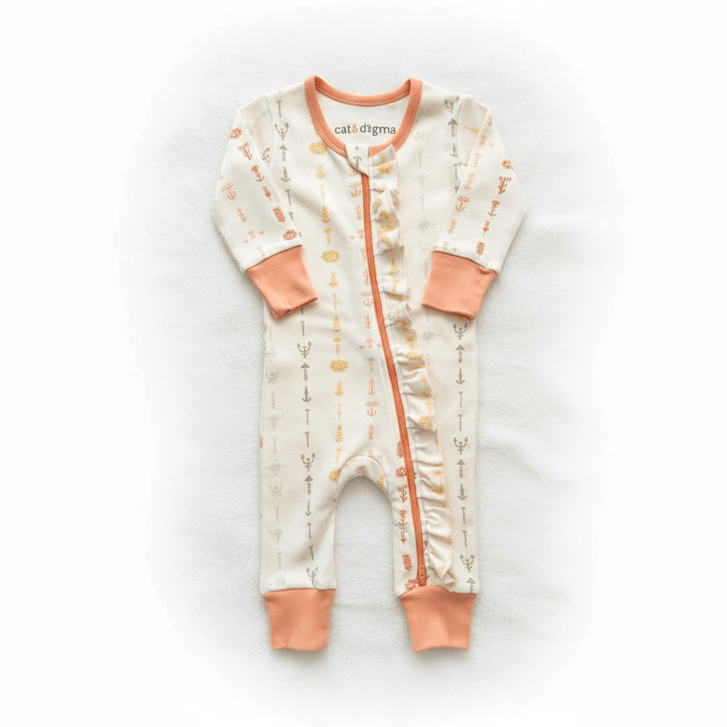 Boho Floral | GOTS Certified Organic Cotton Zippy | Milk & Baby