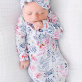 Bloom |Baby Gown and Hat Set with Headband