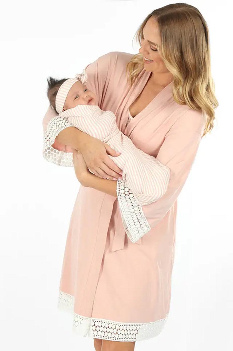 grace maternity and nursing nightgown robe and blanket set milk and baby 1 32039548354781 39435164942557