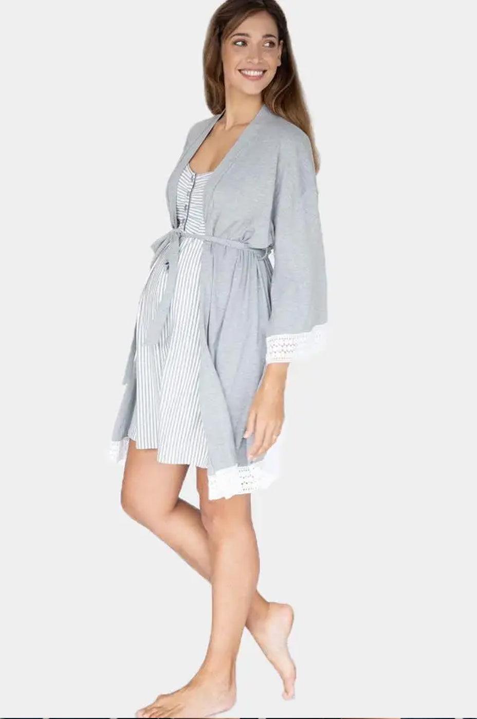 Baby Be Mine Mommy & Me Delivery Robe with Matching Baby Receiving Gown &  Hat Set | Maternity Robe, Nursing Robe Set - Walmart.com