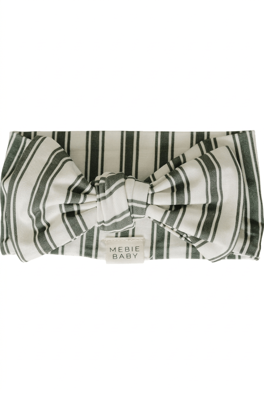 Green Stripe Bamboo Head Wrap with extra side spacing