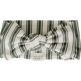 Green Stripe Bamboo Head Wrap with extra side spacing