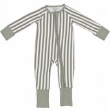 Green Stripe Bamboo Zipper with extra spacing