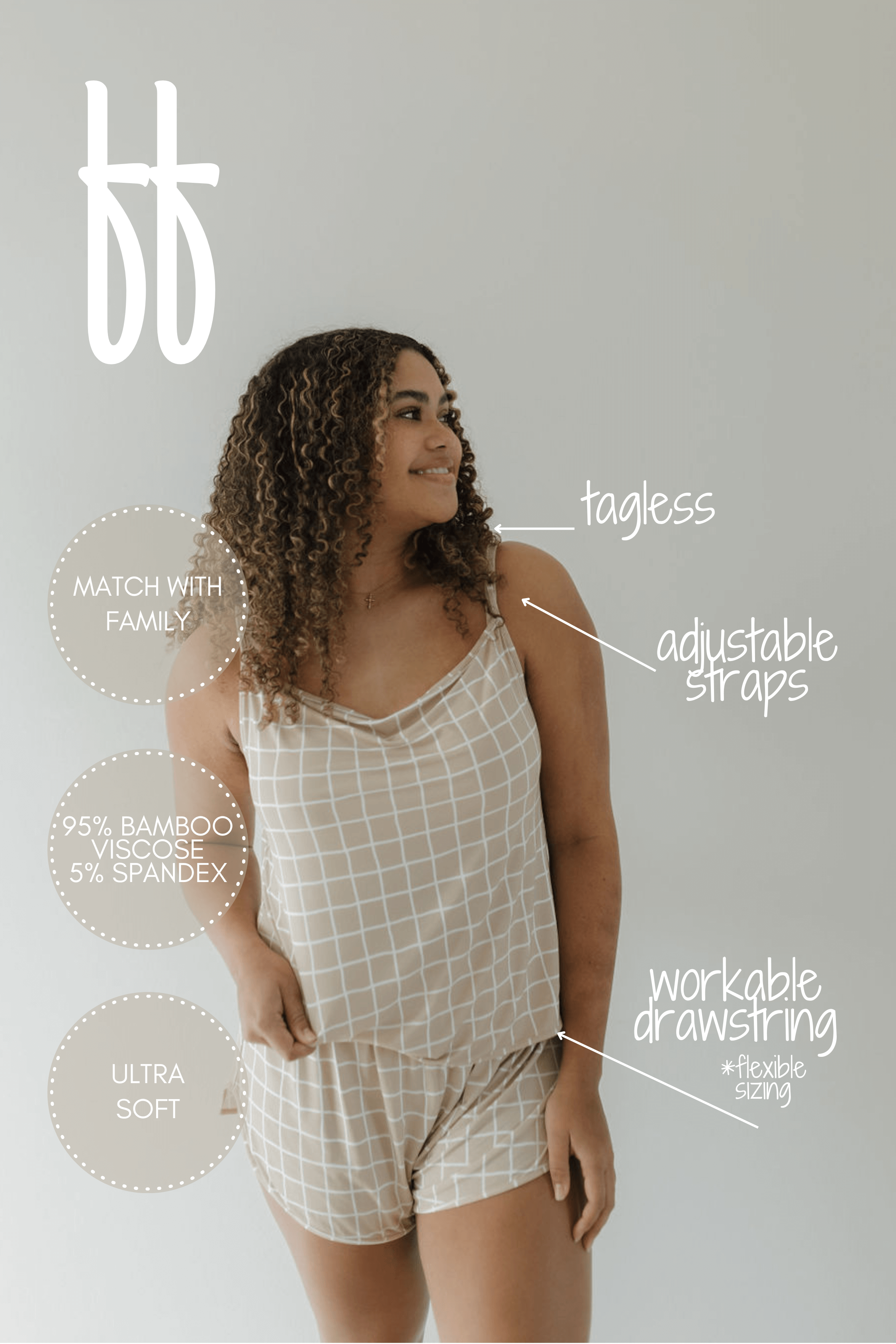 Grid | Cami Women's Bamboo Set | Milk & Baby