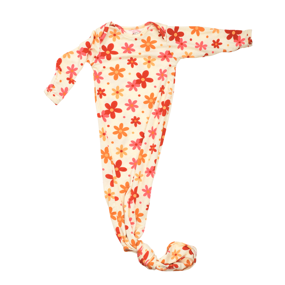 Groovy Flower Knotted Newborn Gown