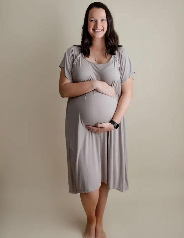 Harbor Mist Maternity Mommy Labor and Delivery/ Nursing Gown - Milk & Baby 