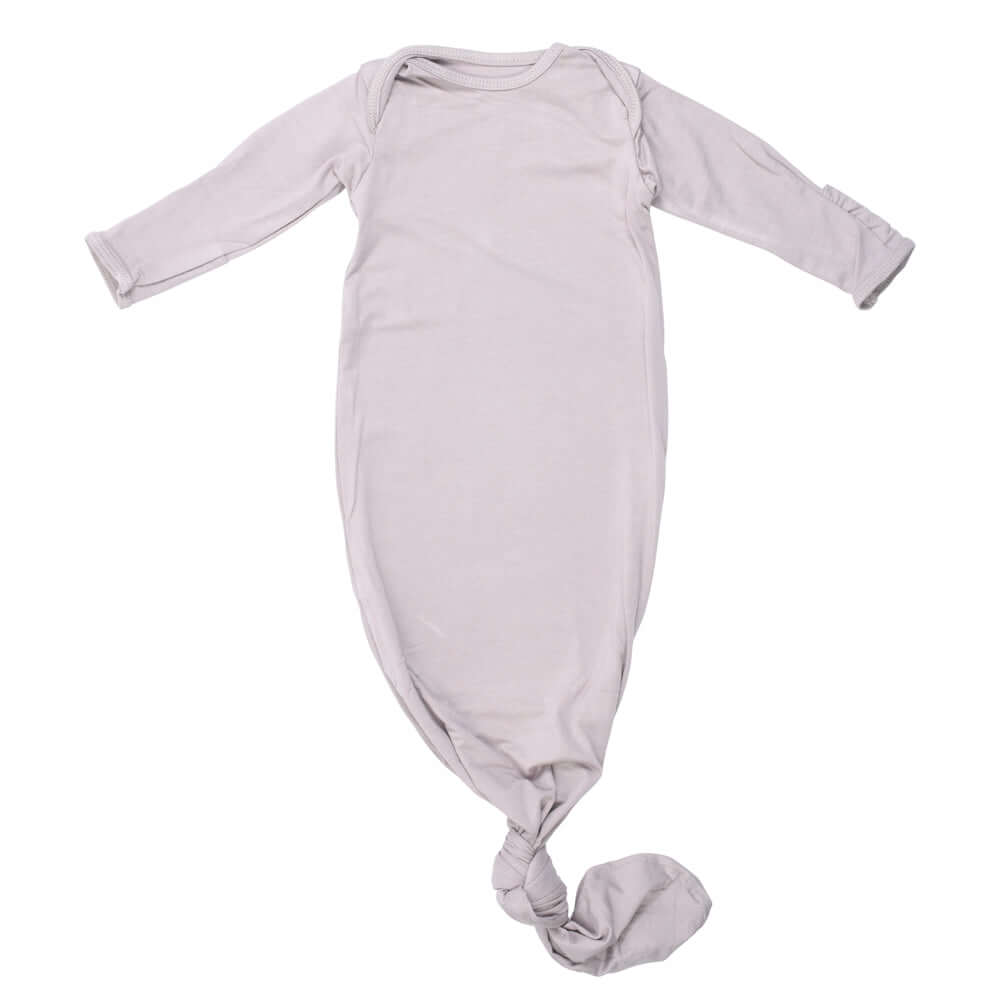 Harbor Mist Neutral Knotted Newborn Baby Gown | Milk & Baby