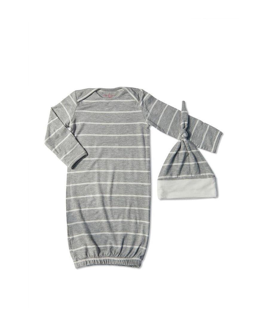 Heather Grey Stripe | Mommy Pajamas & Baby Set | Milk & Baby