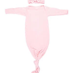Heavenly Pink Knotted Gown & Bow Set | Milk & Baby