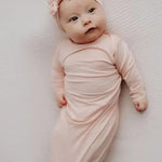 Heavenly Pink Knotted Gown & Bow Set - Milk & Baby 
