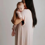 Heavenly Pink Knotted Gown & Bow Set | Milk & Baby