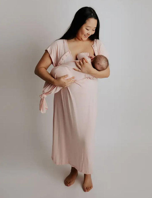 Heavenly Pink Mommy Labor and Delivery/ Nursing Gown - Milk & Baby 