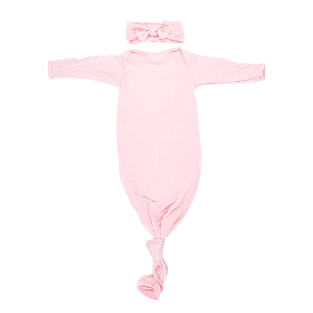 Heavenly Pink Knotted Baby Gown | Milk & Baby