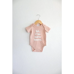 Hi, I'm New Here in Rose Organic Cotton Baby Onesie | Milk & Baby