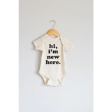Hi, I'm New Here Organic Cotton Baby Bodysuit | Milk & Baby