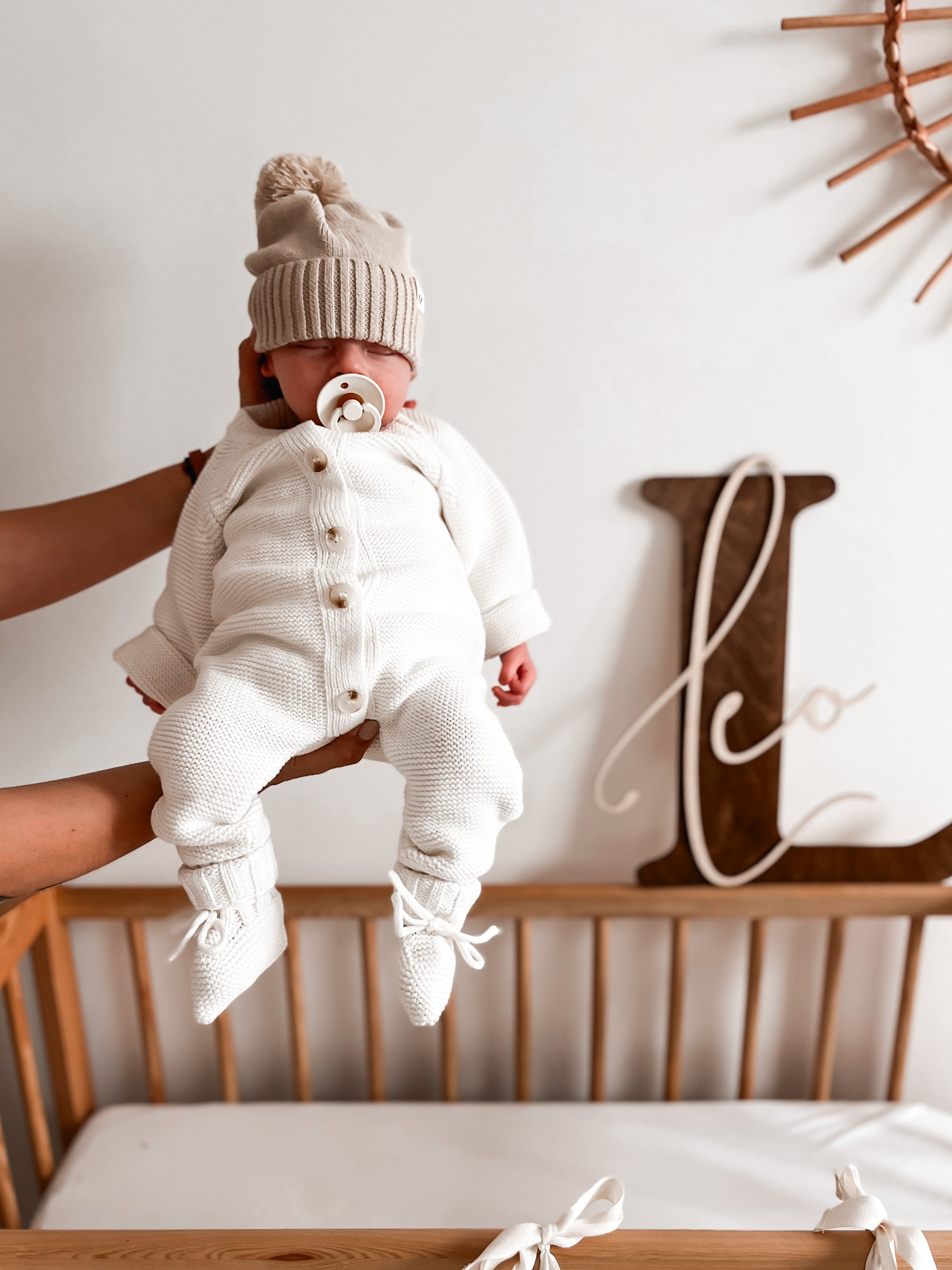Luna + Luca Classic Purl Knit Jumpsuit - White | Milk & Baby
